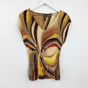 Milano Vintage Y2K Abstract Scrunched Short Sleeve Shirt Size 1X Early 2000s